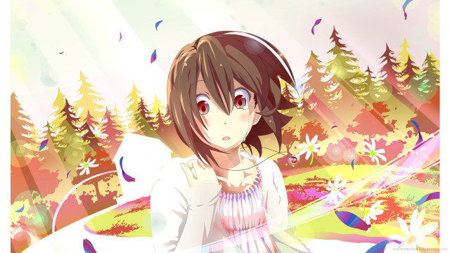 Girl dress field trees sky #3 free wallpaper for desktop - medium preview image