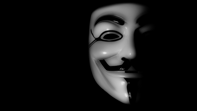 Guyfawkes mask black background white free wallpaper for desktop - medium preview image