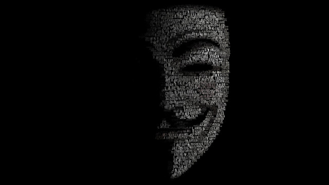 Mask anonymous words shape face free wallpaper for desktop - medium preview image