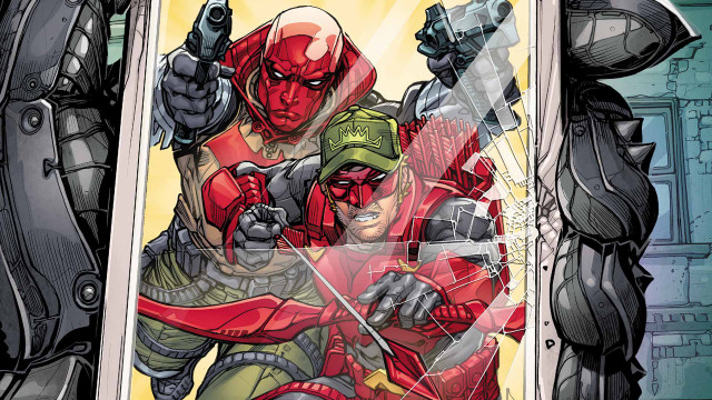 Couple doorway guns robot behind free wallpaper for desktop - medium preview image