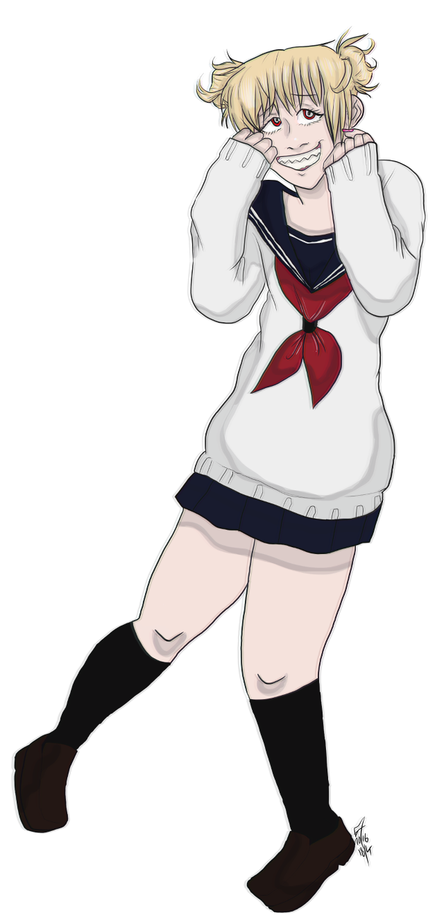 Anime yandere schoolgirl redbow blonde free wallpaper for mobile - medium preview image