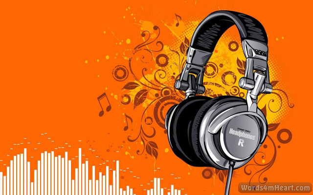 Headphones music note sound wave free wallpaper for desktop - medium preview image
