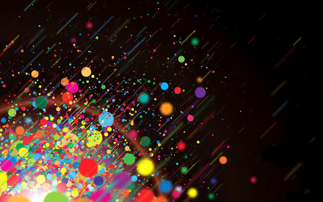 Colorful dots black background white free wallpaper for desktop - medium preview image