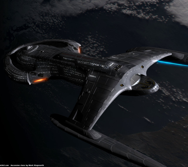 Spaceship flying sky beam light free wallpaper for tablet - medium preview image