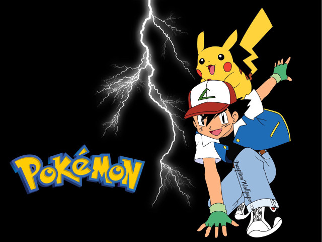 Man holding pikachu lightning black free wallpaper for desktop - medium preview image