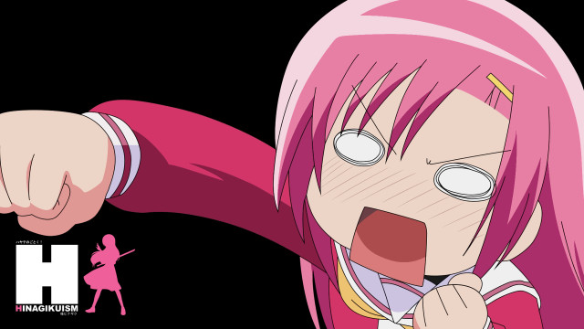 Pink haired girl pointing camera free wallpaper for desktop - medium preview image