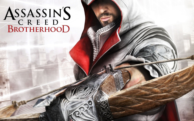 Man hooded outfit sword city free wallpaper for desktop - medium preview image
