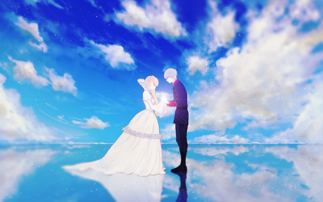 Couple wedding clothes blue sky free wallpaper for desktop - medium preview image