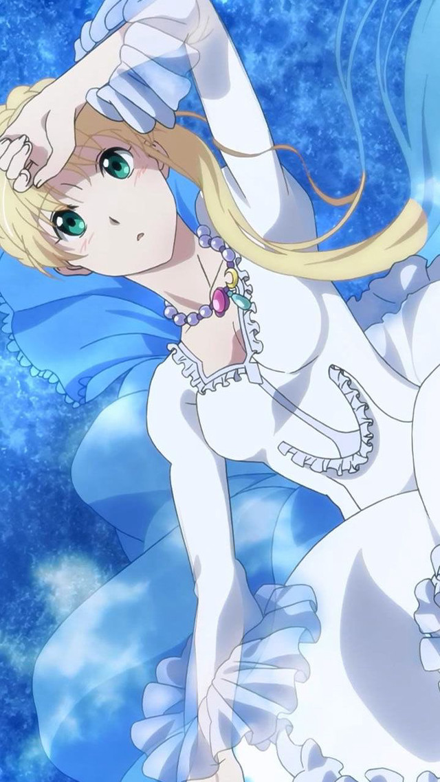 Woman white dress blue sky #3 free wallpaper for mobile - medium preview image