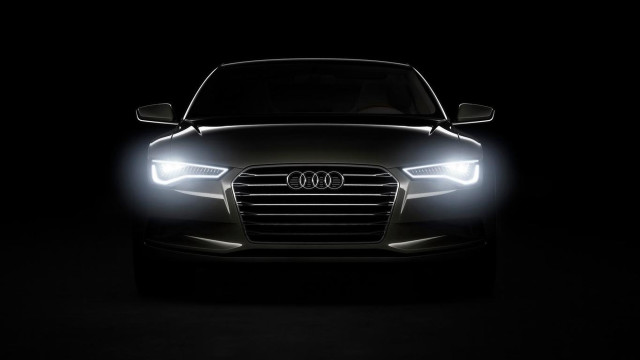 Car dark headlights glowing night #6 free wallpaper for desktop - medium preview image