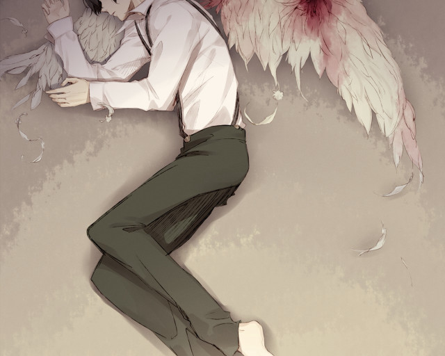 Angelic man white shirt green free wallpaper for desktop - medium preview image