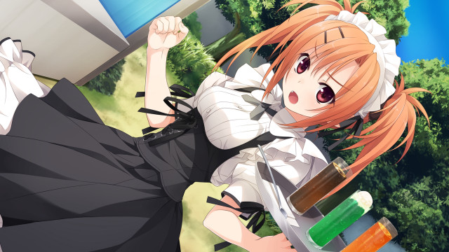 Chizuko orange hair black dress free wallpaper for desktop - medium preview image