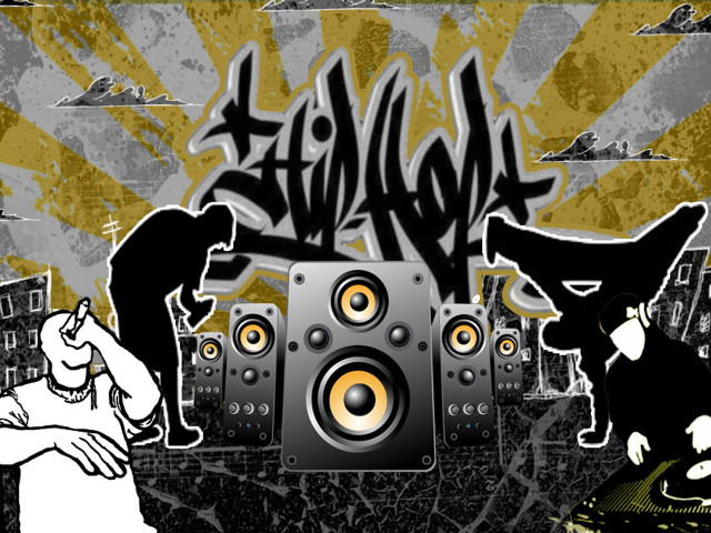 Dj set graffiti wall speaker free wallpaper for desktop - medium preview image
