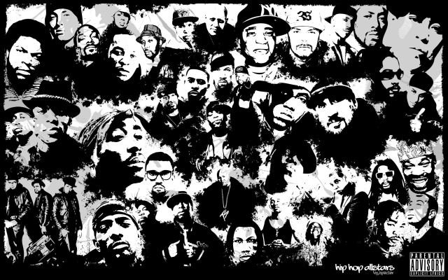 Group faces drawn black white free wallpaper for desktop - medium preview image