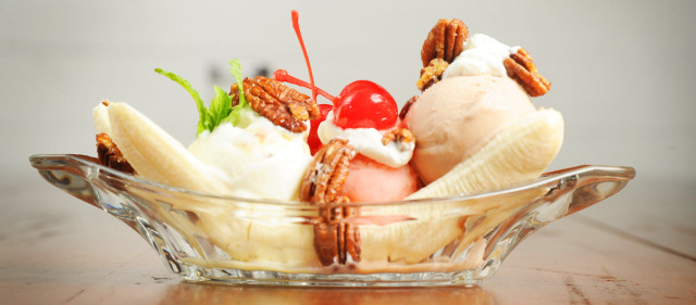 Bowl ice cream pecans cherries free wallpaper for desktop - medium preview image