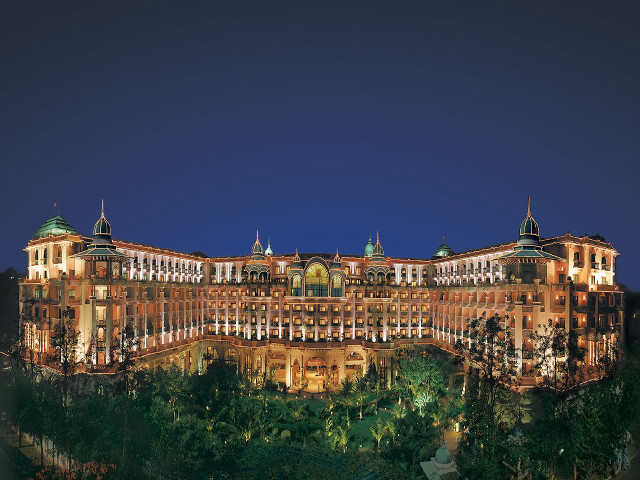 Large building night lights sky free wallpaper for desktop - medium preview image