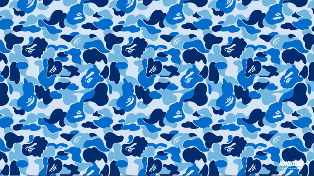 Blue camouflage print background blue free wallpaper for desktop - medium preview image