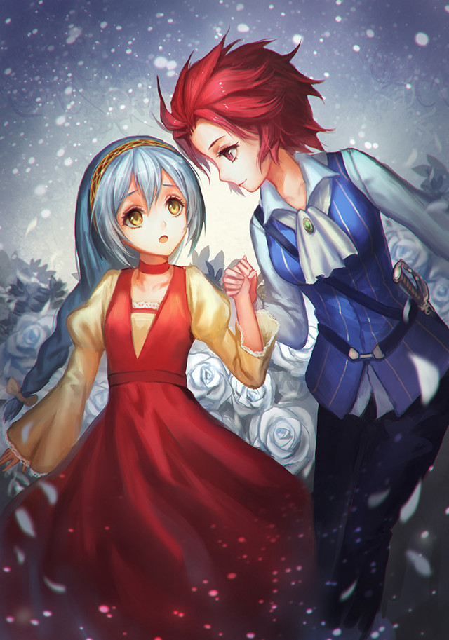 Anime characters snow falling man free wallpaper for mobile - medium preview image