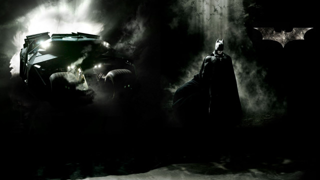 Batman car dark foggy night free wallpaper for desktop - medium preview image