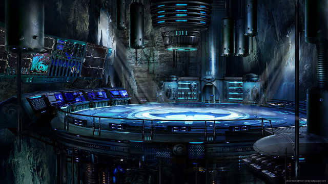 Futuristic city circular stage monitors free wallpaper for desktop - medium preview image