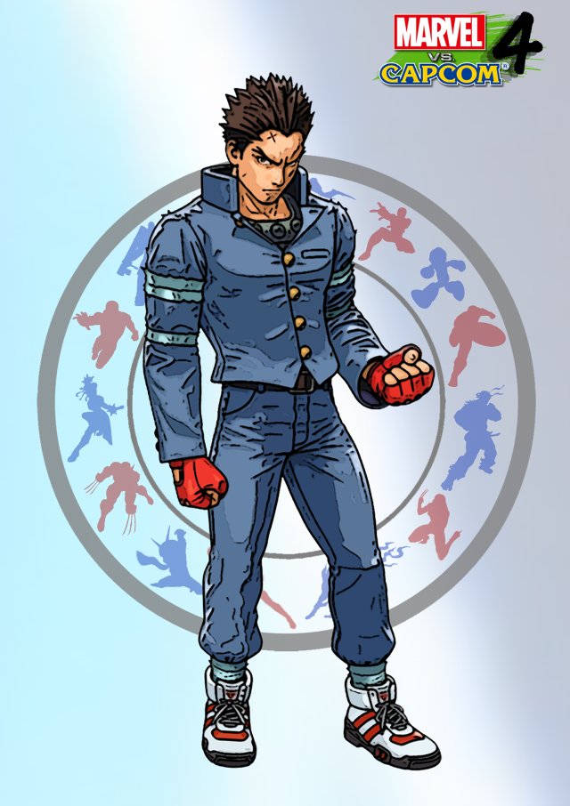 Cartoon character blue uniform red free wallpaper for mobile - medium preview image