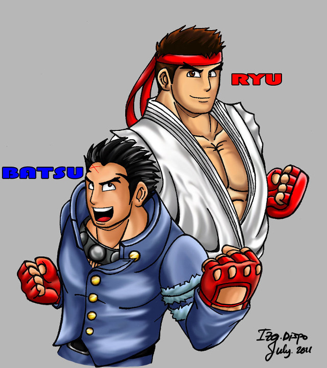 Cartoon man woman boxing gloves free wallpaper for tablet - medium preview image