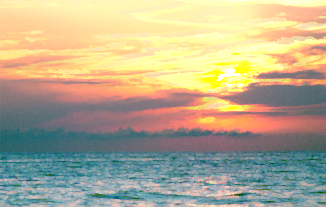 Surfboard sunset water sky clouds free wallpaper for desktop - medium preview image