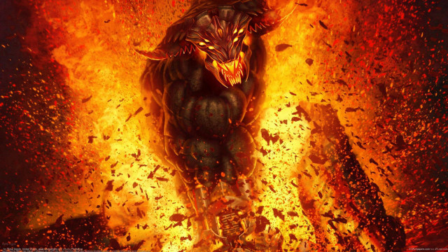 Demonic demon fire background flames free wallpaper for desktop - medium preview image