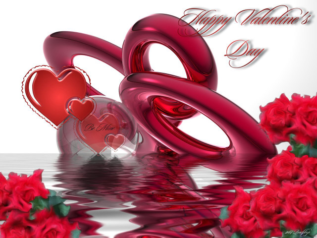 Hearts table flowers vase decoration free wallpaper for desktop - medium preview image