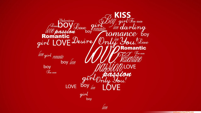 Red background heart shape kiss free wallpaper for desktop - medium preview image