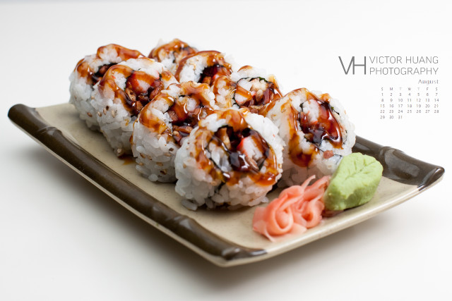 Sushi plate sauce green leaf free wallpaper for desktop - medium preview image