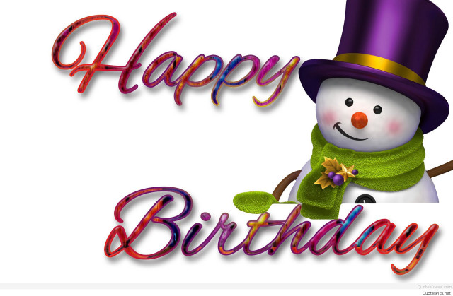 Snowman purple hat green scarf free wallpaper for desktop - medium preview image