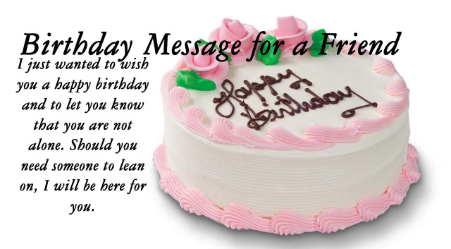 Birthday cake friend message happy free wallpaper for desktop - medium preview image