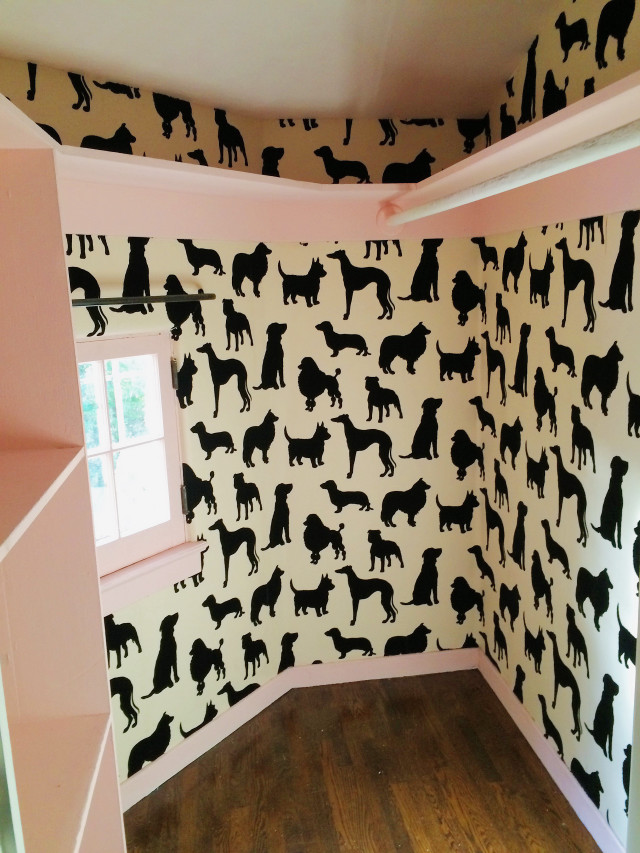 Room wallpaper window dog pattern free wallpaper for mobile - medium preview image