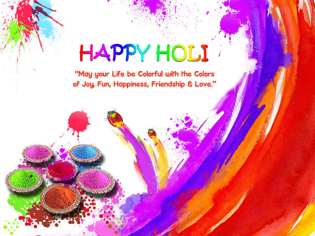 Colorful holi background happy message #2 free wallpaper for desktop - medium preview image