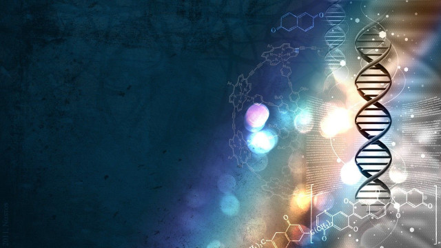 Blue background dna double strand free wallpaper for desktop - medium preview image