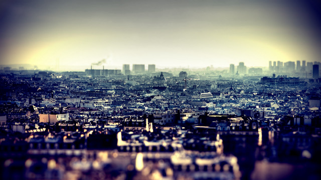 City skyline tall buildings yellow free wallpaper for desktop - medium preview image