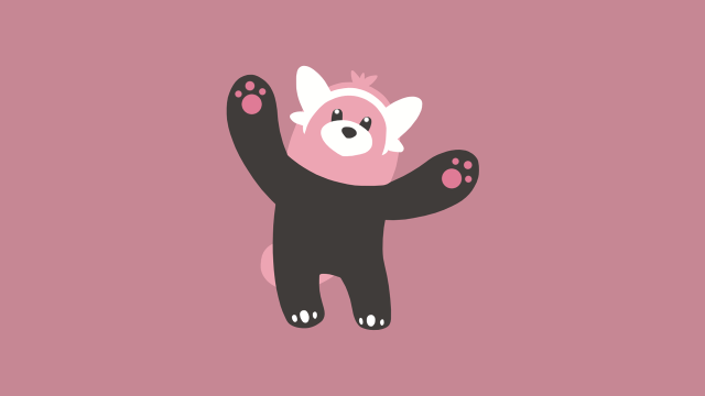 Pink black bear paws up free wallpaper for desktop - medium preview image