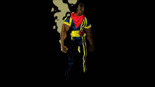 Man yellow blue costume red free wallpaper for desktop - medium preview image