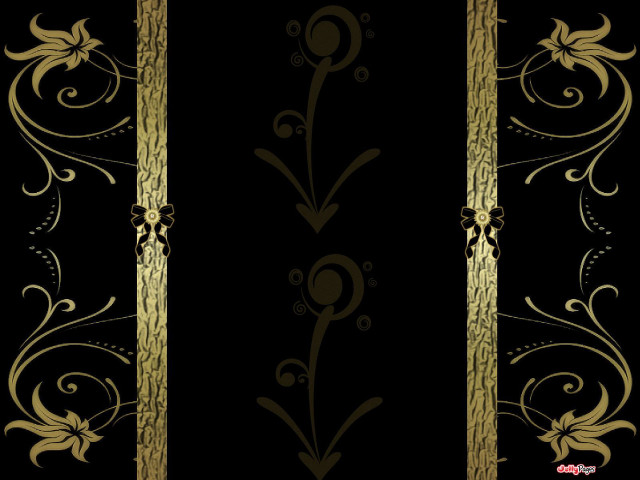 Black gold striped floral artnouveau free wallpaper for desktop - medium preview image