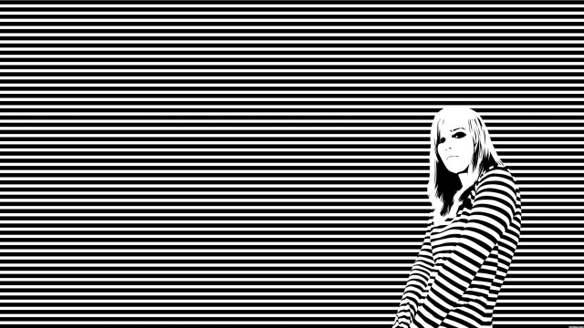 Woman black white striped wallpaper free wallpaper for desktop - medium preview image