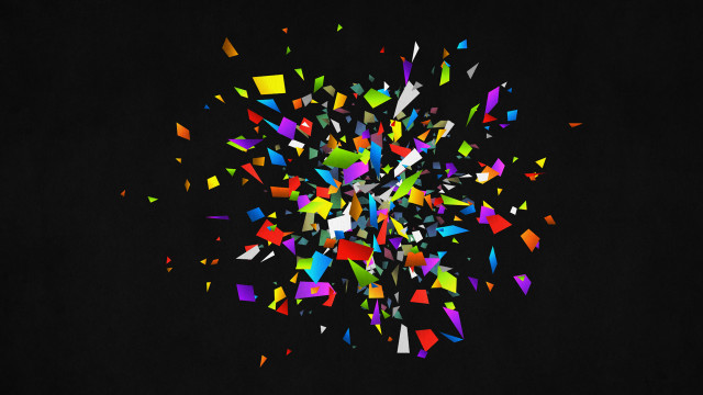 Black background colorful confetti explosion free wallpaper for desktop - medium preview image