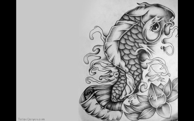Tattoo fish flower arm back free wallpaper for desktop - medium preview image