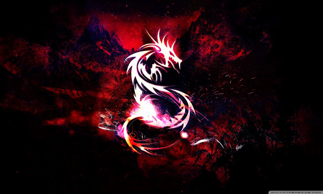 Dark dragon red black white free wallpaper for desktop - medium preview image
