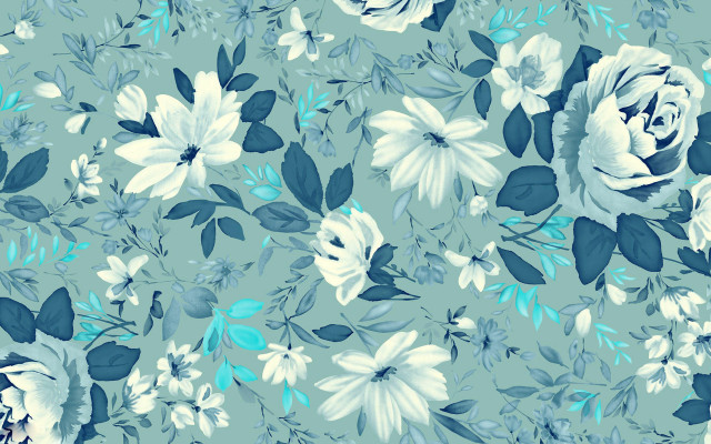 Blue white flower pattern background #4 free wallpaper for desktop - medium preview image