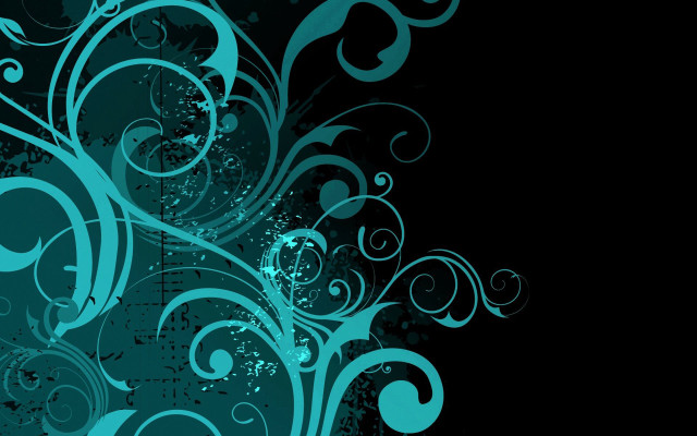 Blue black background swirls bubbles free wallpaper for desktop - medium preview image