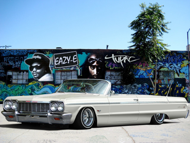 Car parked graffiti wall urban free wallpaper for desktop - medium preview image