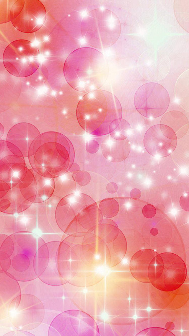 Pink red background bubbles stars free wallpaper for mobile - medium preview image