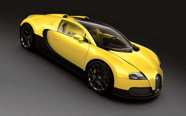 Yellow black bugatti gray background free wallpaper for desktop - medium preview image