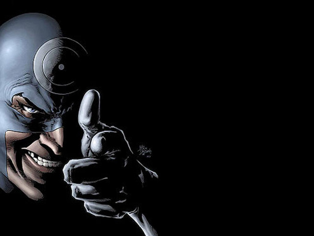 Batman mask man pointing gun free wallpaper for desktop - medium preview image